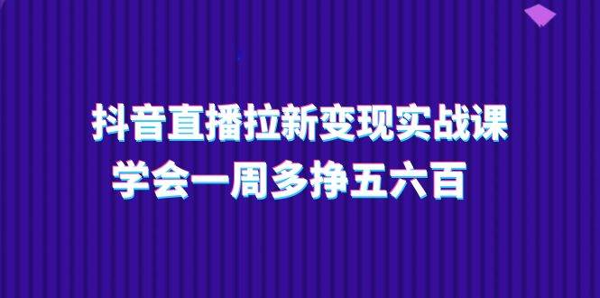 （11254期）抖音直播拉新变现实操课，学会一周多挣五六百（15节课）-千寻创业网