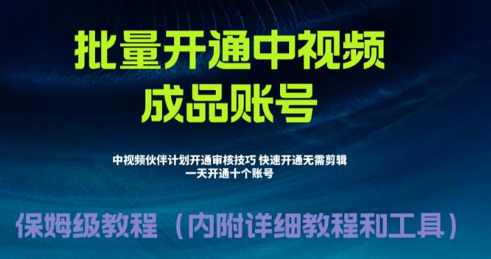 外面收费1980暴力开通中视频计划教程，附 快速通过中视频伙伴计划的办法-千寻创业网