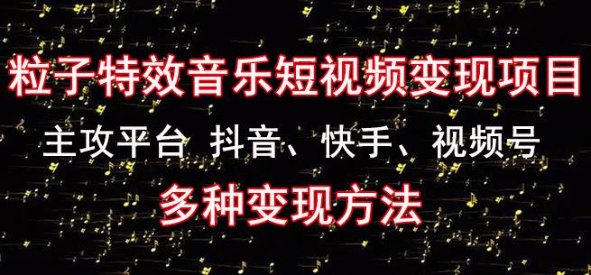 黄岛主《粒子特效音乐短视频变现项目》主攻平台抖音、快手、视频号多种变现方法-千寻创业网