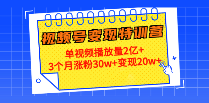 21天视频号变现特训营：单视频播放量2亿+3个月涨粉30w+变现20w+-千寻创业网