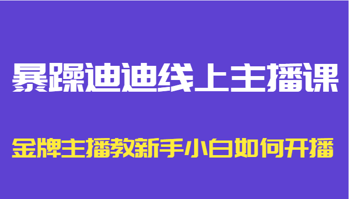 暴躁迪迪线上主播课，金牌主播教新手小白如何开播-千寻创业网