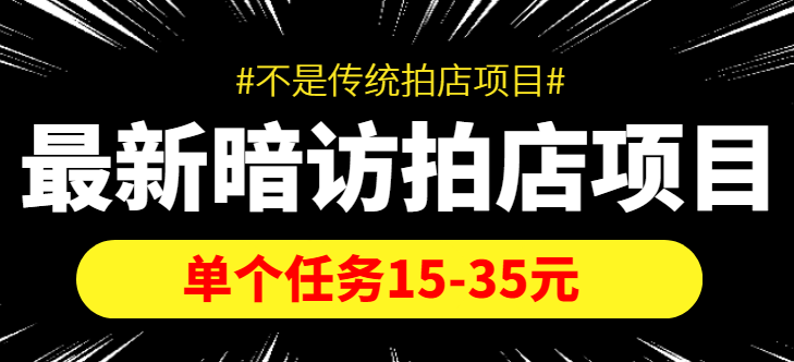 最新暗访拍店信息差项目，单个任务15-35元（不是传统拍店项目）-千寻创业网