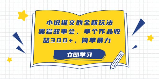 小说推文的全新玩法，黑岩故事会，单个作品收益300+，简单暴力-千寻创业网