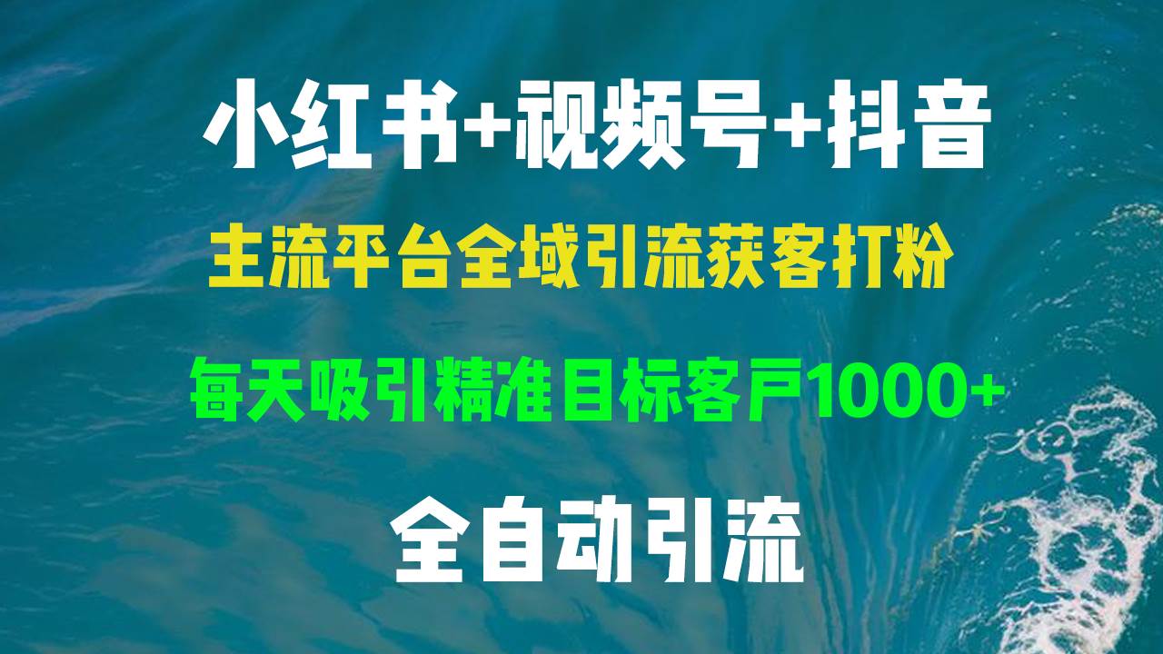 （13104期）小红书，视频号，抖音主流平台全域引流获客打粉，每天吸引精准目标客户…-千寻创业网