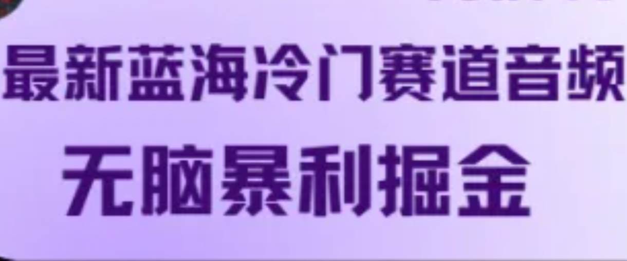 最新蓝海冷门赛道音频，无脑暴利掘金-千寻创业网