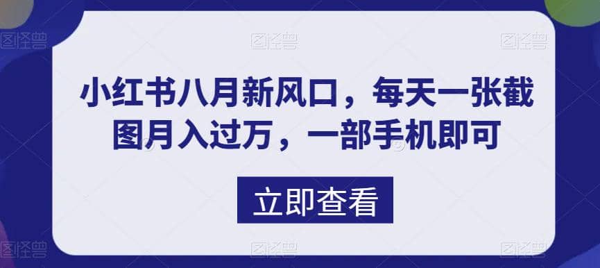 八月新风口，小红书虚拟项目一天收入1000+，实战揭秘-千寻创业网