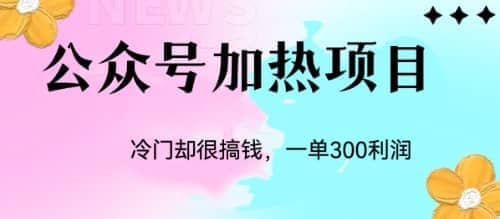 冷门公众号加热项目，一单利润300+-千寻创业网