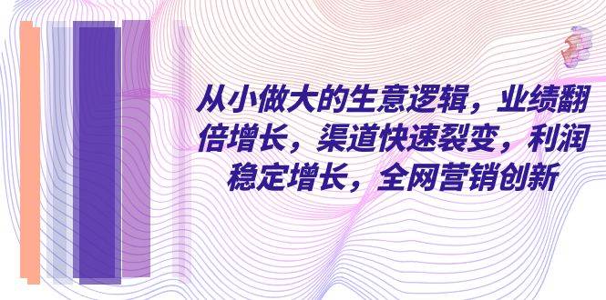 从小做大的生意逻辑，业绩翻倍增长，渠道快速裂变，利润稳定增长，全网营销创新-千寻创业网