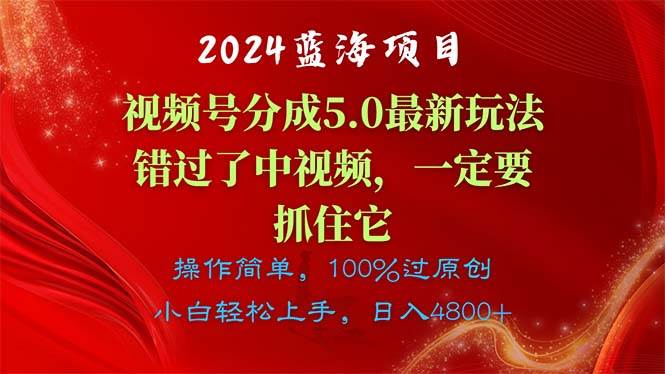 （11032期）2024蓝海项目，视频号分成计划5.0最新玩法，错过了中视频，一定要抓住…-千寻创业网