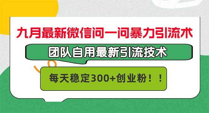 （12735期）九月最新微信问一问暴力引流术，团队自用引流术，每天稳定300+创…-千寻创业网