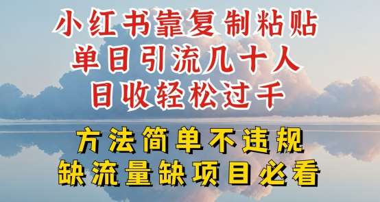 小红书靠复制粘贴单日引流几十人目收轻松过千，方法简单不违规【揭秘】-千寻创业网