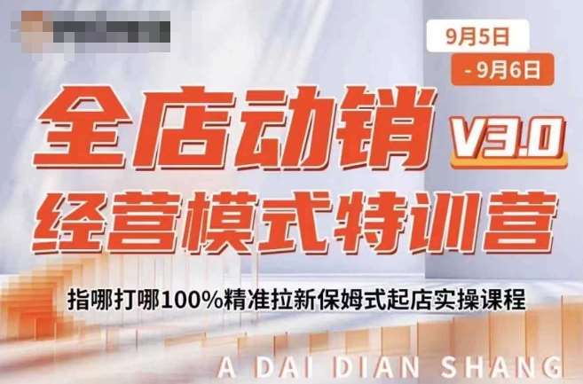 全店动销经营模式特训营，指哪打哪100%精准拉新保姆式起店实操课程-千寻创业网