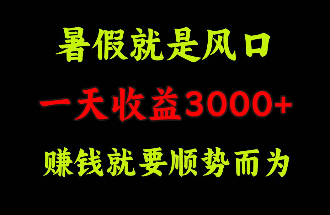 （11670期）一天收益3000+ 赚钱就是顺势而为，暑假就是风口-千寻创业网