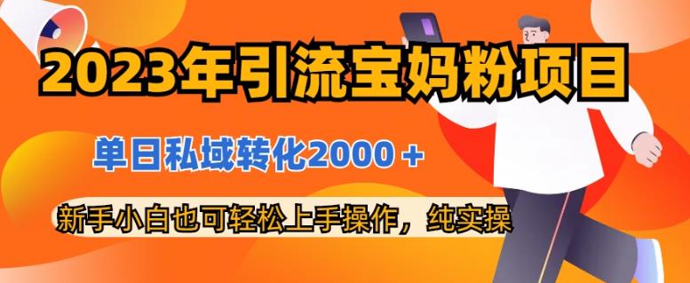 2023年引流宝妈粉项目，单日私域转化2000＋，新手小白也可轻松上手操作，纯实操-千寻创业网