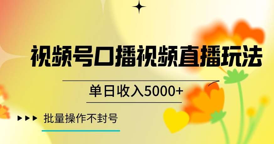 视频号囗播视频直播玩法，单日收入5000+，批量操作不封号【揭秘】-千寻创业网