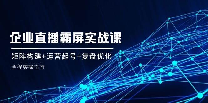 企业直播霸屏实战课：矩阵构建+运营起号+复盘优化，全程实操指南-千寻创业网