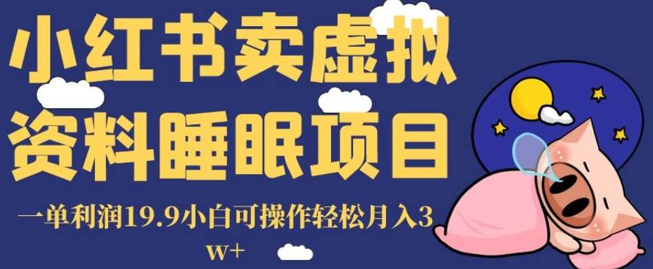 小红书卖虚拟资料睡眠项目，一单利润19.9小白可操作轻松月入3w+【揭秘】-千寻创业网