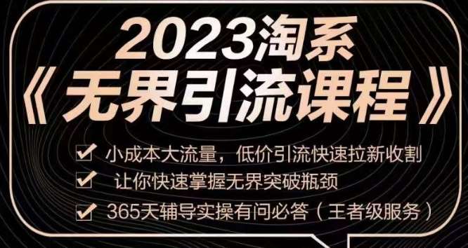 2023淘系无界引流实操课程，​小成本大流量，低价引流快速拉新收割，让你快速掌握无界突破瓶颈-千寻创业网