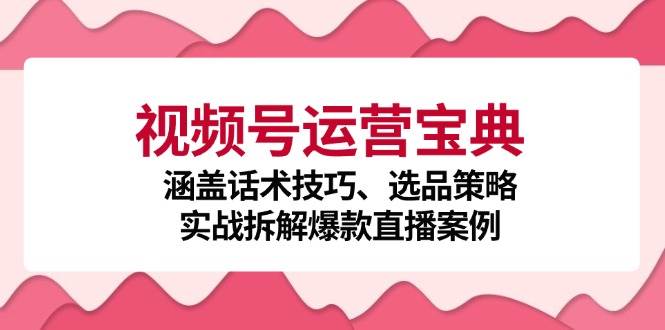 视频号运营宝典：涵盖话术技巧、选品策略、实战拆解爆款直播案例-千寻创业网