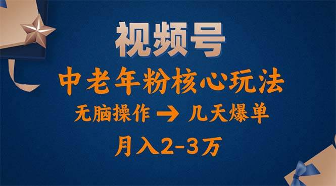 （11288期）视频号火爆玩法，高端中老年粉核心打法，无脑操作，一天十分钟，月入两万-千寻创业网