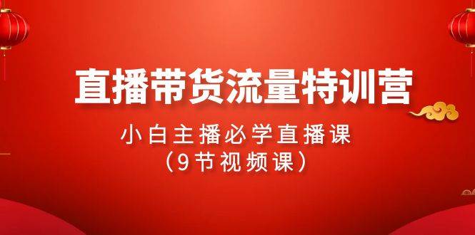 2024直播带货流量特训营，小白主播必学直播课（9节视频课）-千寻创业网