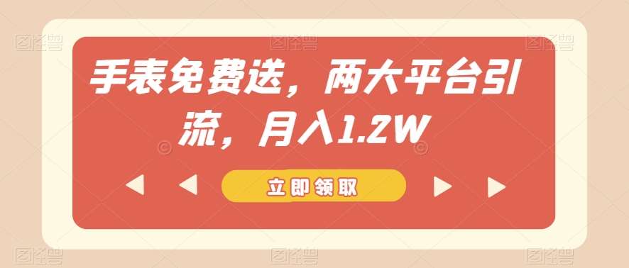 手表免费送，两大平台引流，月入1.2W【揭秘】-千寻创业网