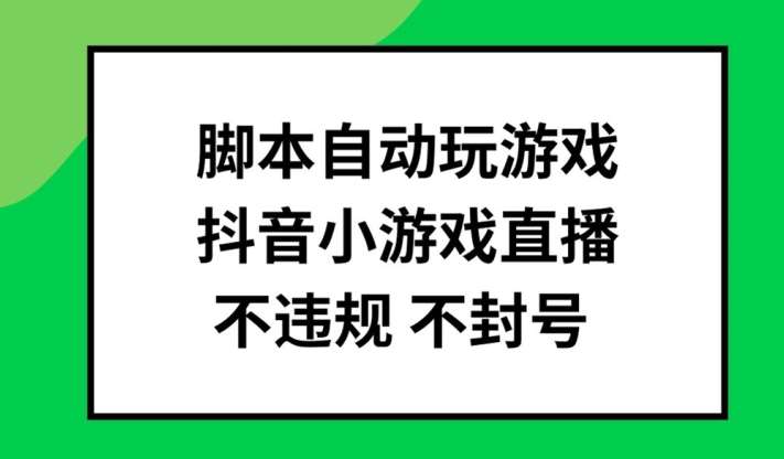 脚本自动玩游戏，抖音小游戏直播，不违规不封号可批量做【揭秘】-千寻创业网