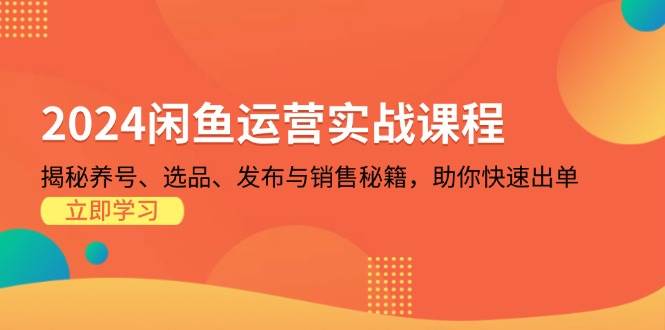 （13290期）2024闲鱼运营实战课程：揭秘养号、选品、发布与销售秘籍，助你快速出单-千寻创业网