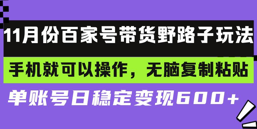 （13281期）百家号带货野路子玩法 手机就可以操作，无脑复制粘贴 单账号日稳定变现…-千寻创业网