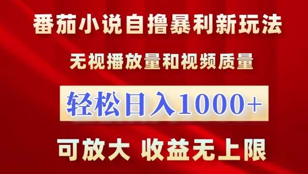 番茄小说自撸暴利新玩法，无视播放量，轻松日入1k，可放大，收益无上限【揭秘】-千寻创业网