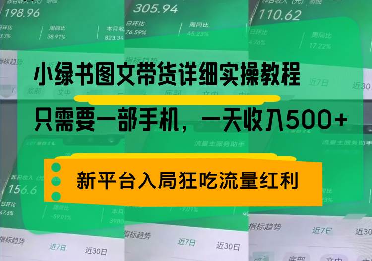 （13509期）小绿书图文带货详细实操教程，只需要一部手机，一天收入500+，轻松变现-千寻创业网