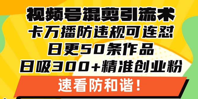 （13400期）视频号混剪引流技术，500万播放引流17000创业粉，操作简单当天学会-千寻创业网