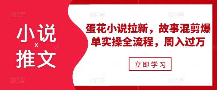 小说推文之蛋花小说拉新，故事混剪爆单实操全流程，周入过万-千寻创业网