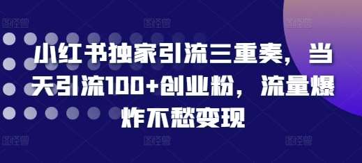 小红书独家引流三重奏，当天引流100+创业粉，流量爆炸不愁变现【揭秘】-千寻创业网