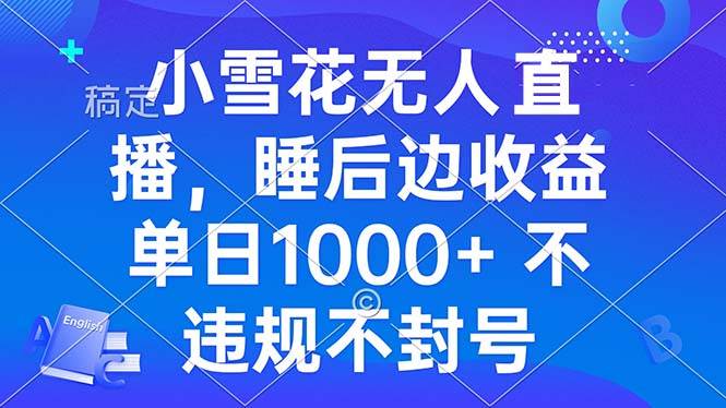 （13491期）小雪花无人直播 睡后收益单日1000+ 零粉丝新号开播 不违规 看完就会-千寻创业网