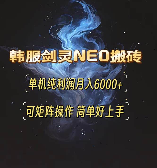 （13435期）韩服剑灵NEO搬砖攻略，单机纯利润月入6000+ 可矩阵操作，简单好上手。-千寻创业网