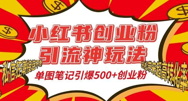 小红书创业粉引流神玩法，单图笔记引爆500+精准创业粉丝，私信狂潮接连不断-千寻创业网