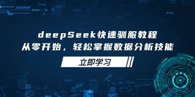 deepSeek快速驯服教程，从零开始，轻松掌握数据分析技能-千寻创业网