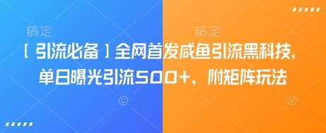 【引流必备】全网首发咸鱼引流黑科技，单日曝光引流500+，附矩阵玩法【揭秘】-千寻创业网