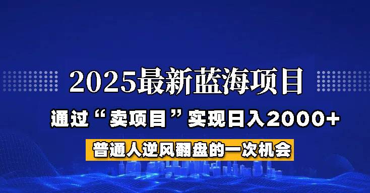 2025年蓝海项目，如何通过“网创项目”日入2000+-千寻创业网