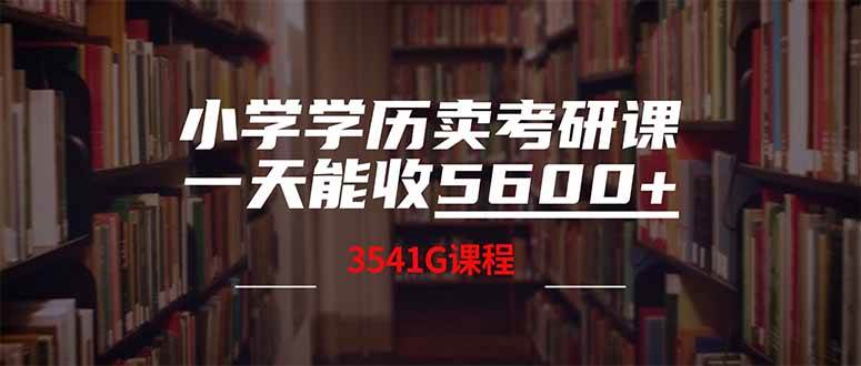 （14561期）小学学历卖考研课程，一天收5600（附3580G考研合集）-千寻创业网