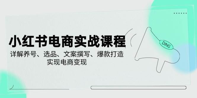 小红书电商实战课程，详解养号、选品、文案撰写、爆款打造，实现电商变现-千寻创业网